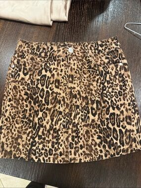 Dollhouse Leopard Print Mini Skirt - Brown & Black